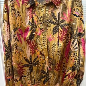 JODIFL Multicolor Animal Print Button Down Shirt